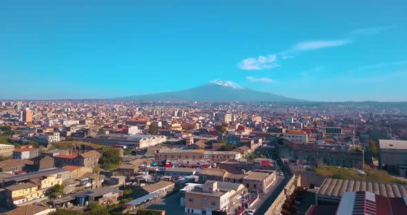 aerial view of Catania city near the main Cathedral