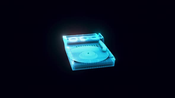 Vintage Record Player And Retro Vinyl Disc Hologram 4k alt