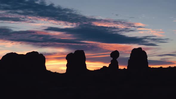 Balancing Rock Landscape Sunrise Timelapse