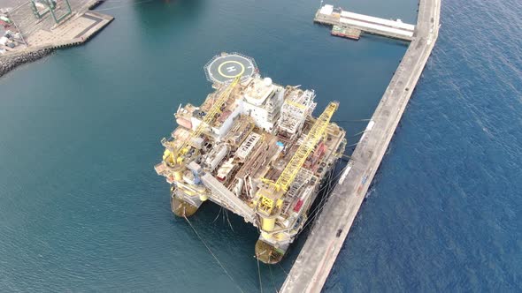 Aerial view of oil platform (oil rig)