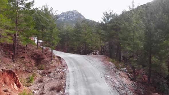 Empty mountain road