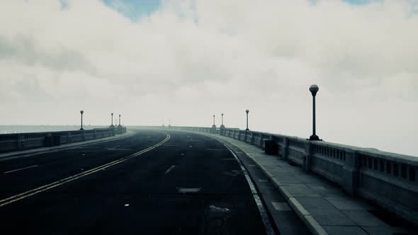 Long Bridge in Misty Fog