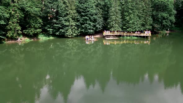 Synevyr Lake in Carpathian Mountains