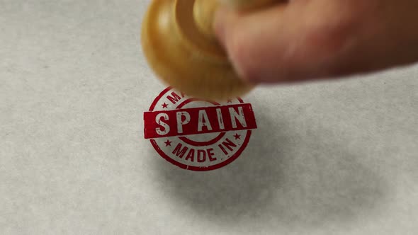 Made in Spain stamp and stamping loop animation