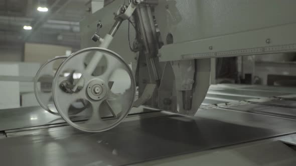 A Working Conveyor in a Paper Mill. Technology. Factory. Kyiv. Ukraine.