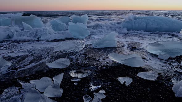 Iceland Black Sand Beach Icebergs