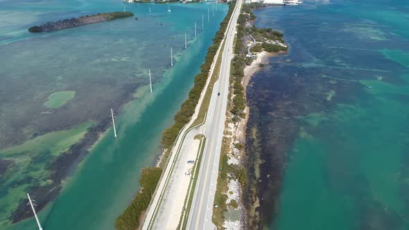 Paradise landscape of caribbean sea of Florida Keys Florida United States.