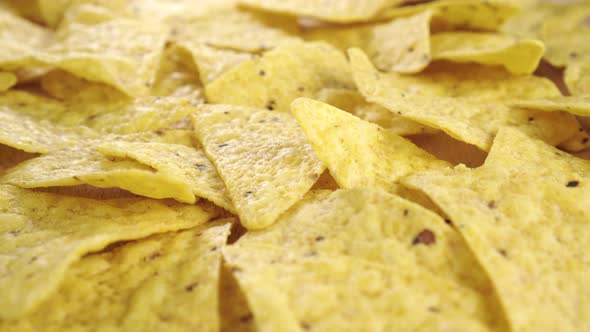 Heap of spicy corn tortilla chips