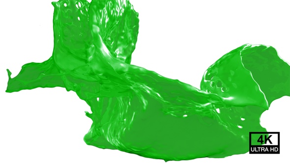 Collision Of Streaming Green Paint Splash V8 alt