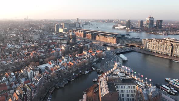 Amsterdam Downtown City Center Central Station Landmark in The Netherlands