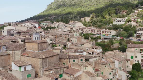 European Village in the Mountains Dron  Video