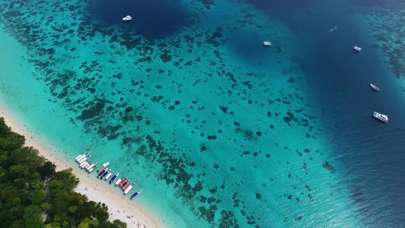 Beach, Corals and Sea on Tropical in Thailand