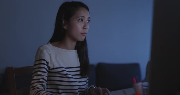 Woman work on computer