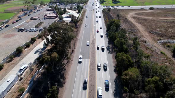 The Pacific Coast Highway or PCH near Malibu, California - aerial flyover