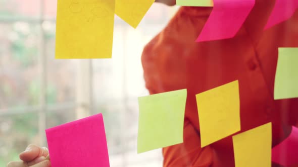 Business People Work on Project Planning Board