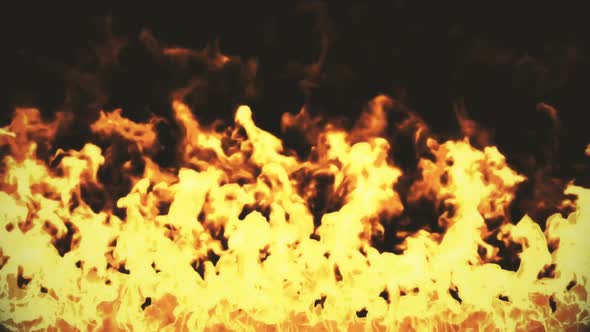 Super slow motion of fire on black background