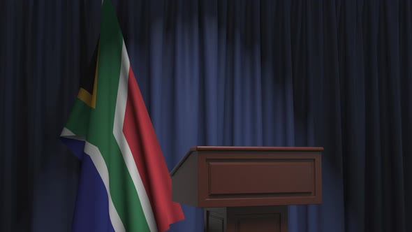 Flag South Africa Speaker Podium Tribune alt