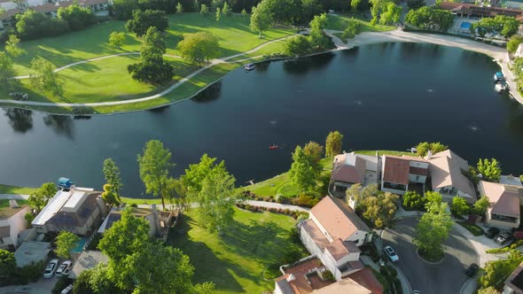 Waterfront Mansions in the Suburbs of Los Angeles California USA