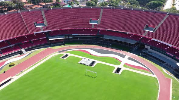 Cityscape of Sao Paulo Brazil. Stunning landscape of sports centre at downtown.