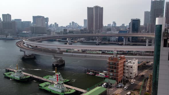 Front Junction Rainbow Bridge Cityscape Tokyo