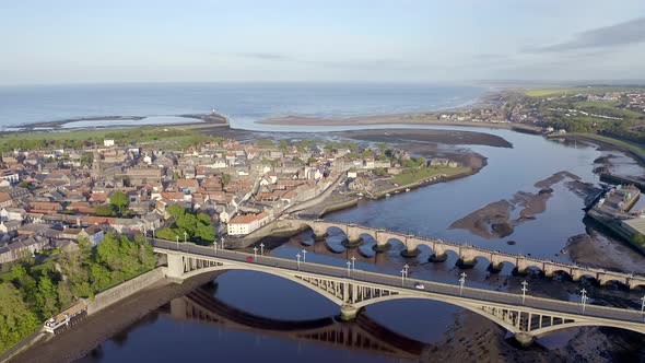 The Picturesque Seaside Town of Berwick Upon Tweed inn England Seen From The Air