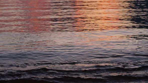 Close Up Slow Motion Waves with Shallow Depth of Field at Sunset in El Nido, Palawan, Philippines