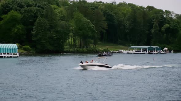 Boat Fast Movement on Blue Water