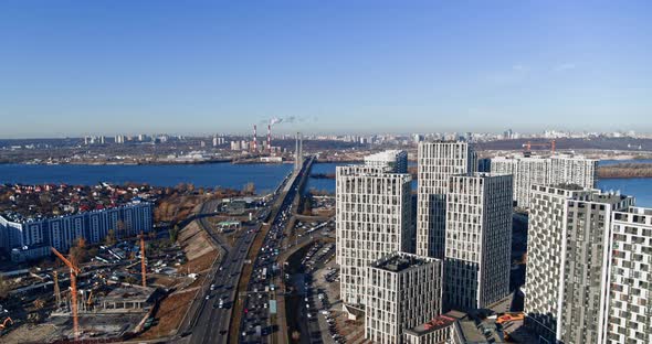 The Modern City Buildings Landscape Capital of Ukraine Aerial View