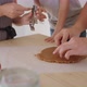 Boy with Parents are Cutting Biscuits Out of Dough and Placing on Oven Tray - VideoHive Item for Sale