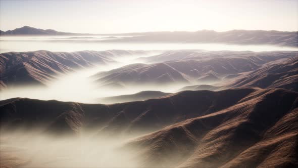 Mountain Landscape with Deep Fog at Morning