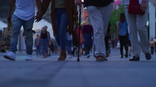 People Walking on A Pedestrian Street