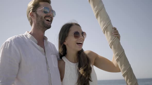 Happy Couple on Catamaran