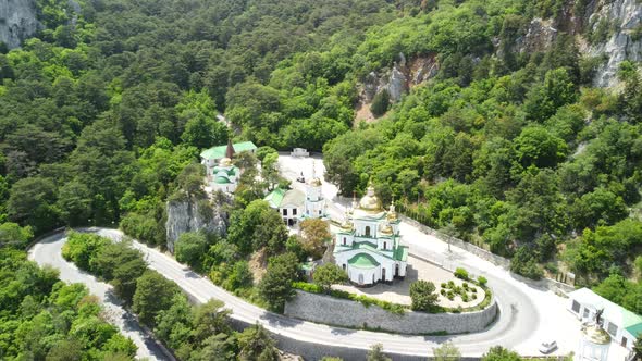 Christian Church in the Mountains Above the Sea