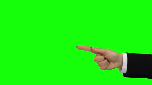 Hand of Girl Showing Two Items. Chroma Key. Close Up