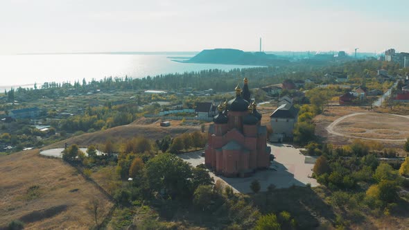 Church of the Archangel Michael with Sea Views  Aerial View Mariupol alt