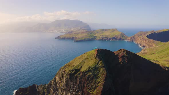 Flying Around the Ponta De Sao Lourenco Peninsula in Madeira Portugal