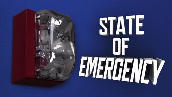 State Of Emergency Alarm Executive Order Declaration Warning Crisis 3d Animation
