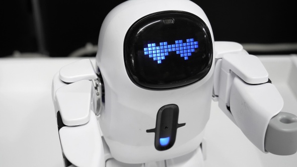 Robot with hearts in his eyes