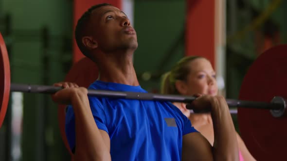 Woman exercising in a gym