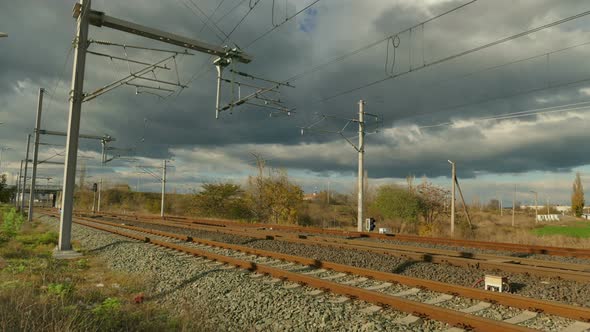 Train Rails in an Industrial Area