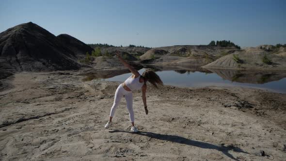 Cartwheel Element Made By Young Gymnast Girl.