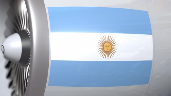 Airplane Turbine with Flag of Argentina alt