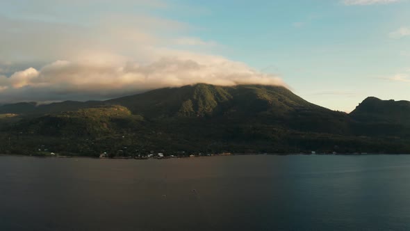 Coastline on the Tropical Island. Camiguin Island Philippines.