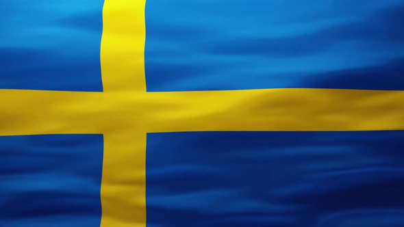 Wavy Swedish Flag in  Texture Background