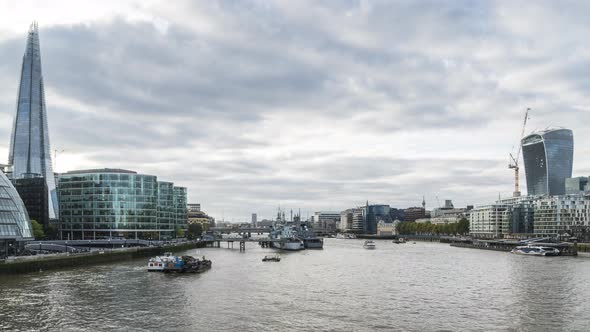 View of the Thames River from The Tower Bridge. London, England