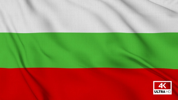 Bulgaria Flag Waving Slowly Looped