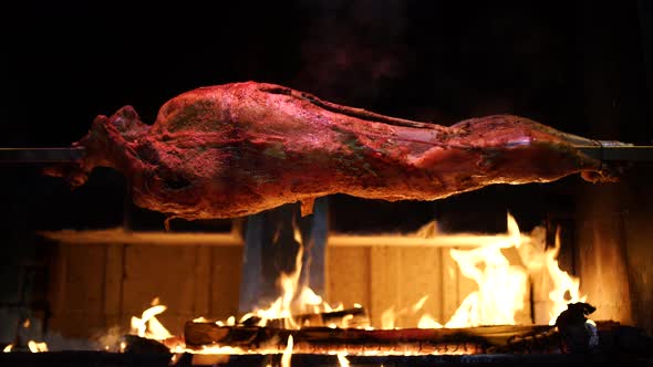 Spit roasted lamb 