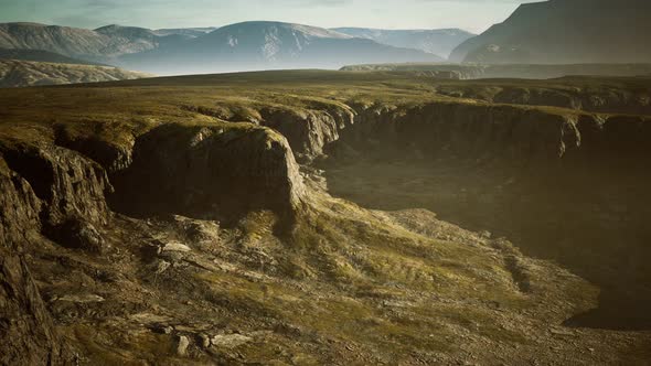 Typical Landscape of the Iceland Green Hills