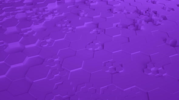 Purple Abstract Hexagon Geometric Surface Seamless Loop UHD