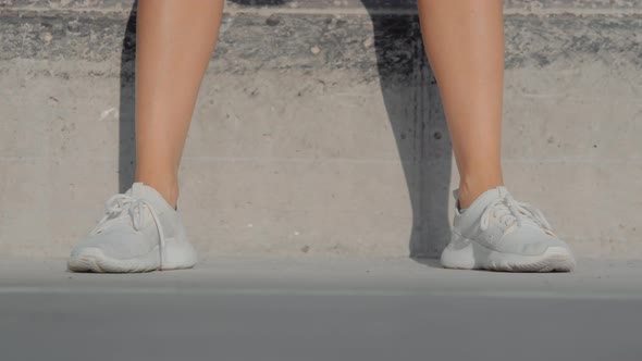 Woman Lift Blue Weight to Get Strong and Fit